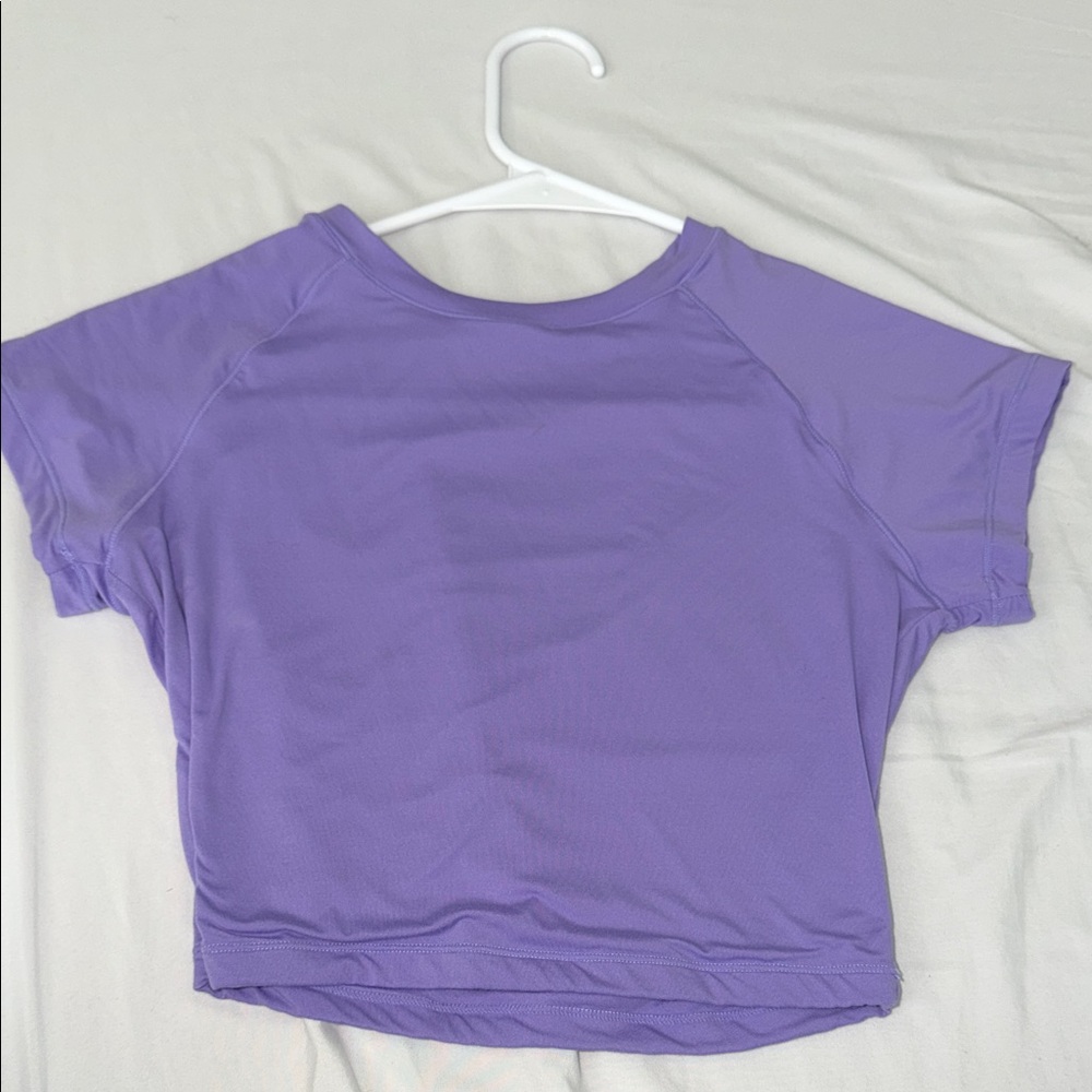 Lavender Short Sleeve Crop Top